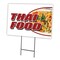 Signmission Thai Food Yard Sign & Stake outdoor plastic coroplast window, C-1216 Thai Food C-1216 Thai Food - alternate 1
